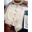 Women'S Elegant Beige Cardigan with Blue Floral Embroidery - Long Sleeve, Button-Up, Crew Neck, Lightweight & Breathable for Spring/Summer/Fall, Casual Wear, Spring Outerwear, Floral Embroidery Design, Soft Texture Fabric
