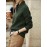 Women'S Sweater - Soft Pullover Sweater with V-Neck, Loose Fit Long Sleeve Top for Everyday & Formal Outfits - All-Season Layering Essential in Green