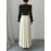 Women's Elegant V-Neck Long Sleeve A-Line Dress with Waist Tie Belt - Pleated Skirt, Machine Washable Solid Color, Spring/Summer Versatile Casual to Formal Wear, Spring Event Attire, Nontransparent Fabric, No Stretch Material
