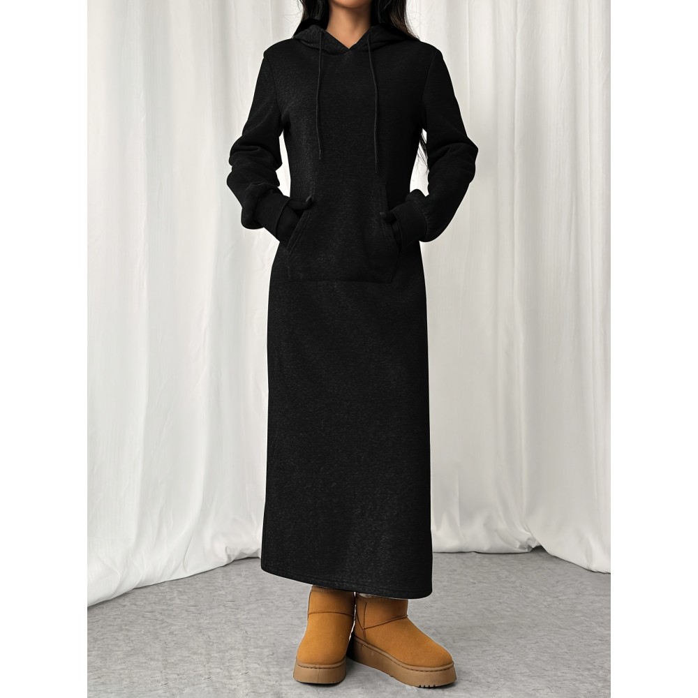 Women's Autumn and Winter Fashion Loose Casual Straight Sweatshirt Dress