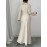 Elegant Minimalist White Long-Sleeve Floral Dress, Stylish Versatile Soft Women'S Skirt, Slim-Fit Comfortable Dress for Casual, Date, Party, Business Occasions #A6583