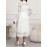 Spring/Autumn Women's Dress, Elegant Cut-Out Waist, Wedding/Date, Stand Collar White Lace Midi Dress WJ252