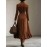 Women'S Vintage-Inspired Corduroy Dress - Long Sleeve, Button-Front Closure, Flared Hem, Solid Color, Casual Fall/Winter Wear, Versatile for Casual & Formal Occasions, Casual Attire, Casual Outfit, Elegant Long Dress For Women, Long Dress For Women