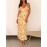 Women'S Floral Print Spaghetti Strap V-Neck Ruffle Trim Slip Dress, Polyester Blend, Casual Woven Maxi Dress for Adults - All Season Suitable