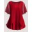 Plus Size Multicolor Women's Fake Two-piece Chiffon Summer Top