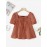 Plus Size - ZANZEA Women'S Plus Size Elegant Square Neck Blouse with Puff Sleeves & Tiered Ruffle Detail - Light Purple Solid Color, Non-Stretch Fabric, Perfect for Summer Commuting & Casual Outfits, Cute Blouse, Summer Fashion Top, Layered Ruffle Design, Nonstretch Fabric