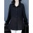 Plus Size, Women's Plus Size Long Sleeve Blouse - Black with Vertical line pattern, Elegant Office & Casual Shirt, Non-See-Through Formal Tops for Women (Machine Washable)