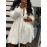 Plus Size, Women's Plus Size Blouse - Elegant White Shirt with Structured Non-Stretch Fabric, Office to Party Chic Attire for Year-Round Professional & Formal Events