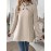 Plus Size, Women's Elegant Beige Coat - Long Sleeve Double Button Blazer, Structured Non-Stretch Jacket for Office, Formal Events & Everyday - Machine Washable Women's Outerwear, Casual Chic Apparel, Turndown Collar, Classic Tailoring