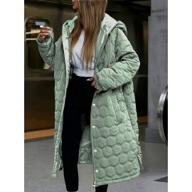 Plus Size, Women's Oversized Winter Warm Hooded Coat with Full-Zip Front Closure, Plush Lining & Pockets - Heavy-Duty Winter Outerwear, Machine Washable, Plus Size Available, Elegant Casual Coat for Everyday & Formal Occasions (Green/Black/Brown/Beige) - H-Line Silhouette, Long-Length Winter Coat with Hood, Non-Stretch Fabric, Relaxed Fit, Functional Pockets, and Flared Hem for Women, Plus Size Winter Coats for Women, Jacket for Women Winter, Women Winter Jacket Plus Size,