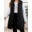 Women'S Casual Quilted Mid-Length Vest with Front Pockets - Soft Polyester, Button-Up, Loose Fit for Casual Attire, Versatile Layering Piece | Buttonfront Vest | Functional Pocket