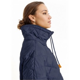 Plus Size, Women's High Quality Zip-Up Quilted Vest with High Stand Collar & Gatherable Waist - Wide-Cut Winter Coat, Full-Zip Front Closure, Machine Washable Outerwear for Casual & Formal Outfits (Solid Color, Green/Black/Navy/White) - Versatile Layering Piece, Relaxed Fit with Split Hem Design, High Quality Material for Wet Weather, Stylish and Functional Outerwear, Plus Size Fall Clothes