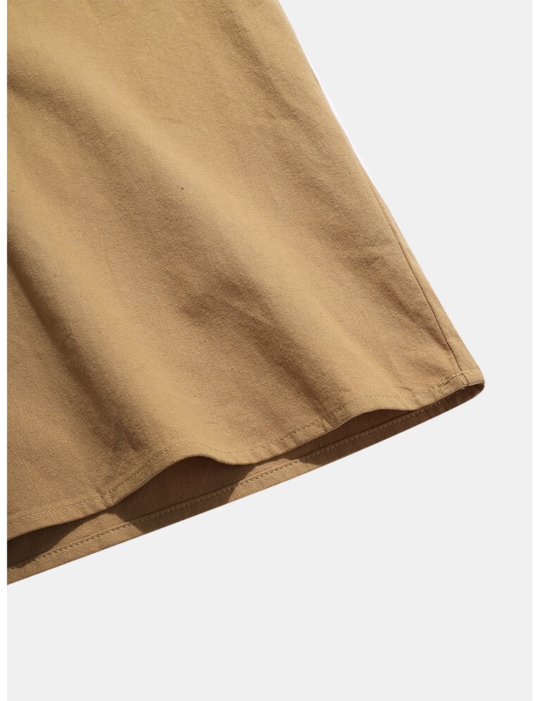 Golf Shirts - Mens 100% Cotton Basic Solid Color Lapel Short Sleeve Golf Shirt