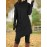 Women'S Fashion Long Sleeve High Neck Asymmetrical Tunic Dress, Solid Color, Polyester, Casual Style, Pencil Skirt, All-Season, Knit Fabric, Adult Size